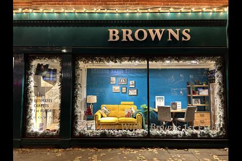 Browns Christmas window